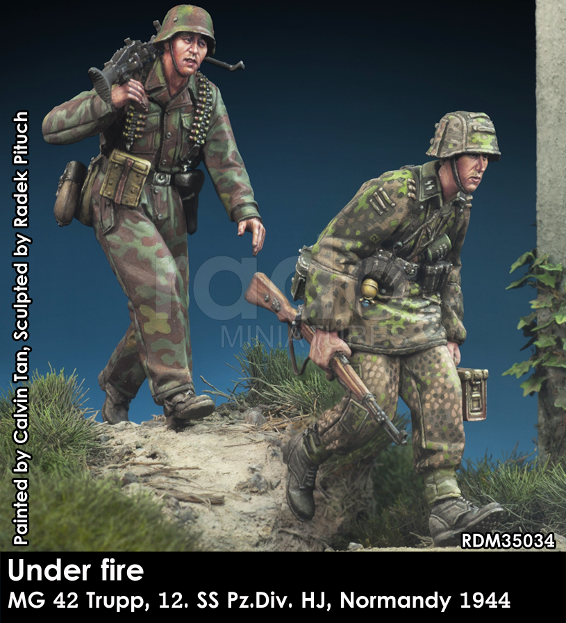 RADO Miniatures RDM35034 Under fire. W-SS MG 42 team, 12. SS-Pz.Div. HJ, Normandy 1944 1/35 – image 2
