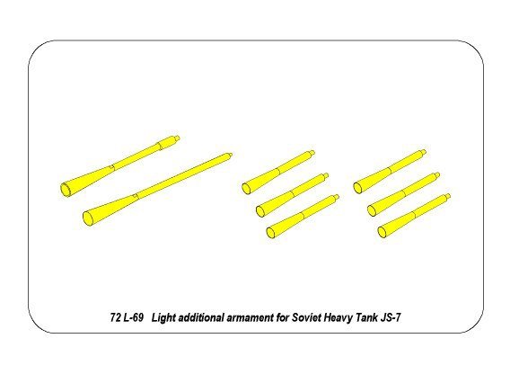 Aber 72L-69 Light additional armament for Soviet tank JS-7 1/72 – zdjęcie 8