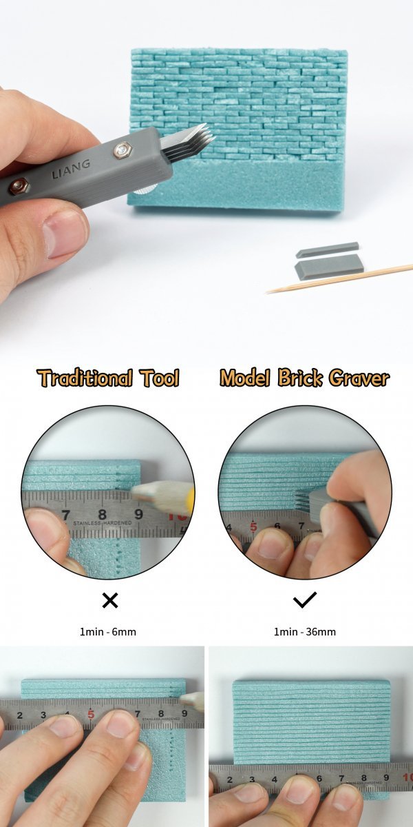 Liang 0227 Model Brick Graver for Dioramas – zdjęcie 8
