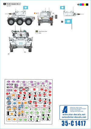 Star Decals 35-C1417 Cyprus 74 2. Turkish invasion of Cyprus in 1974. British Peacekeepers. Ferret Mk 1/2, Ferret Mk 2/3, Saladin Mk 2 1/35 – zdjęcie 3