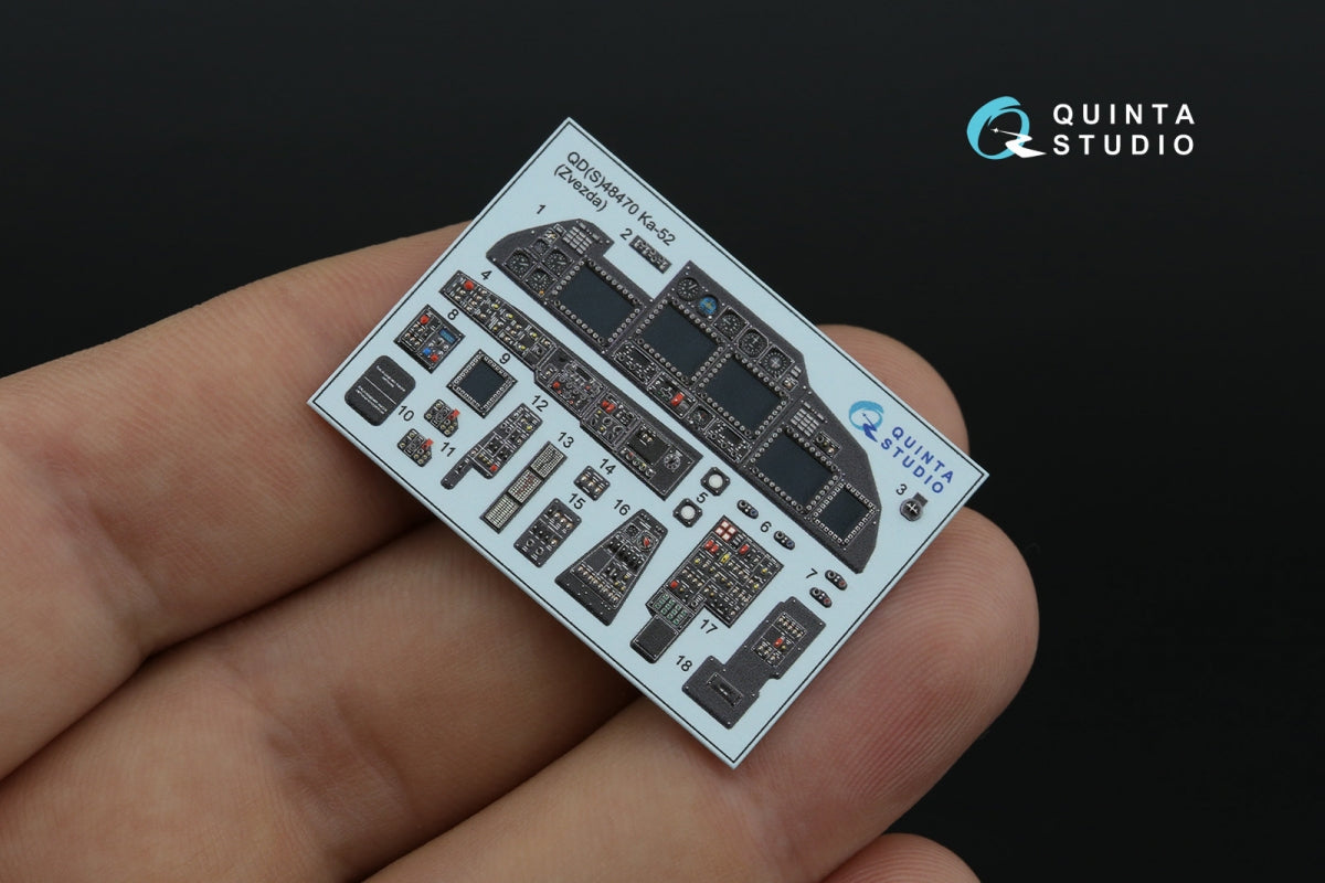 Quinta Studio QDS-48470 Ka-52 3D-Printed coloured Interior on decal paper (Zvezda) (Small version) 1/48 – zdjęcie 4