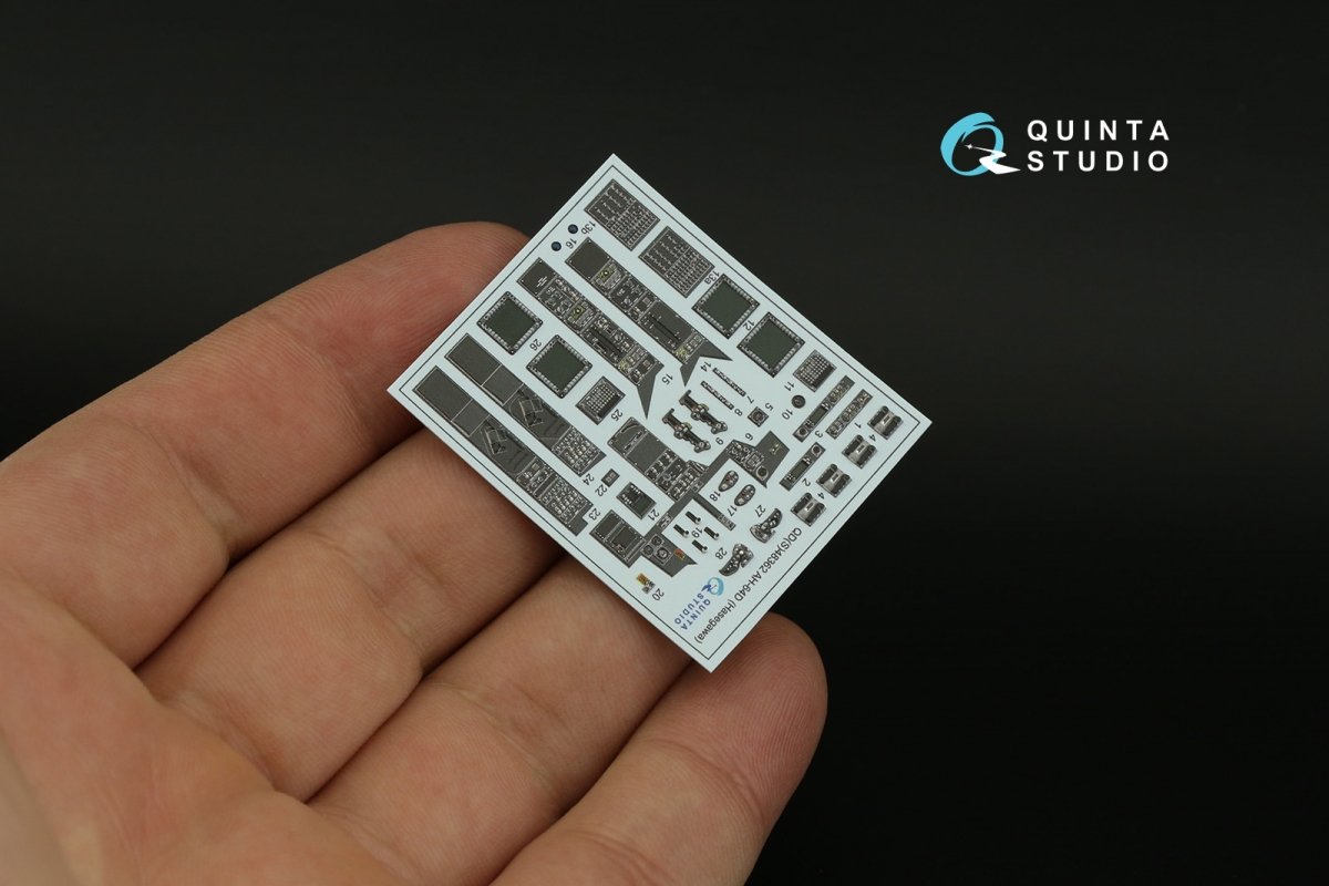 Quinta Studio QDS-48362 AH-64D 3D-Printed &amp;amp; coloured Interior on decal paper (Hasegawa) (Small version) 1/48 – zdjęcie 5