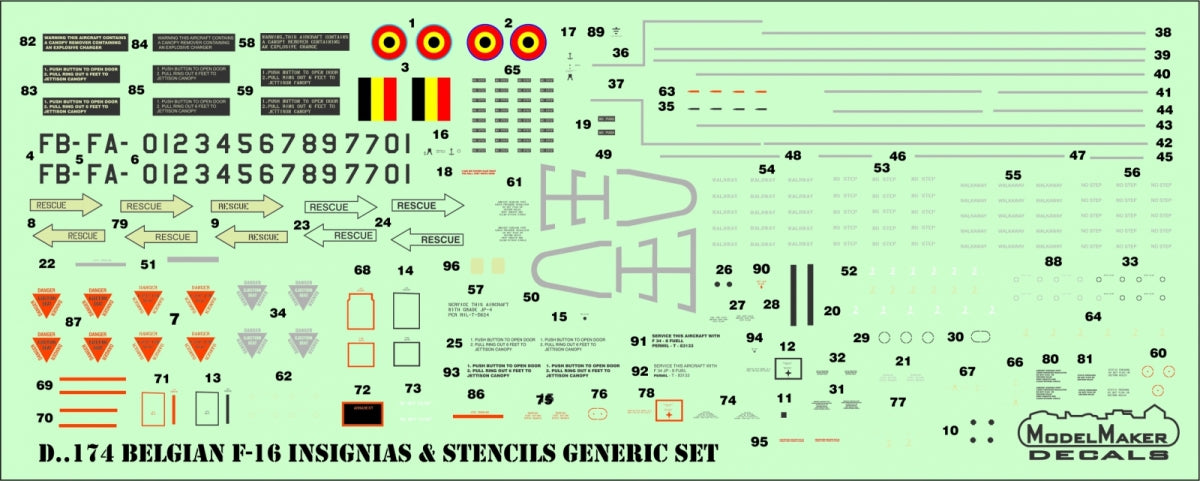 ModelMaker Decals D48178 Belgian F-16 75TH Anniversary 1/48 – image 4