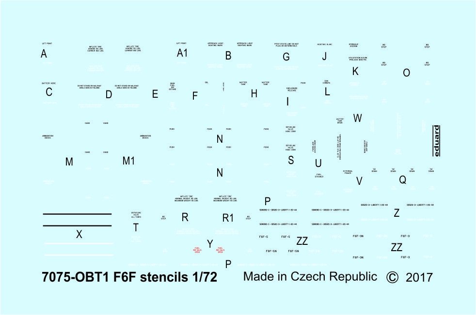 Eduard D72014 F6F stencils 1/72