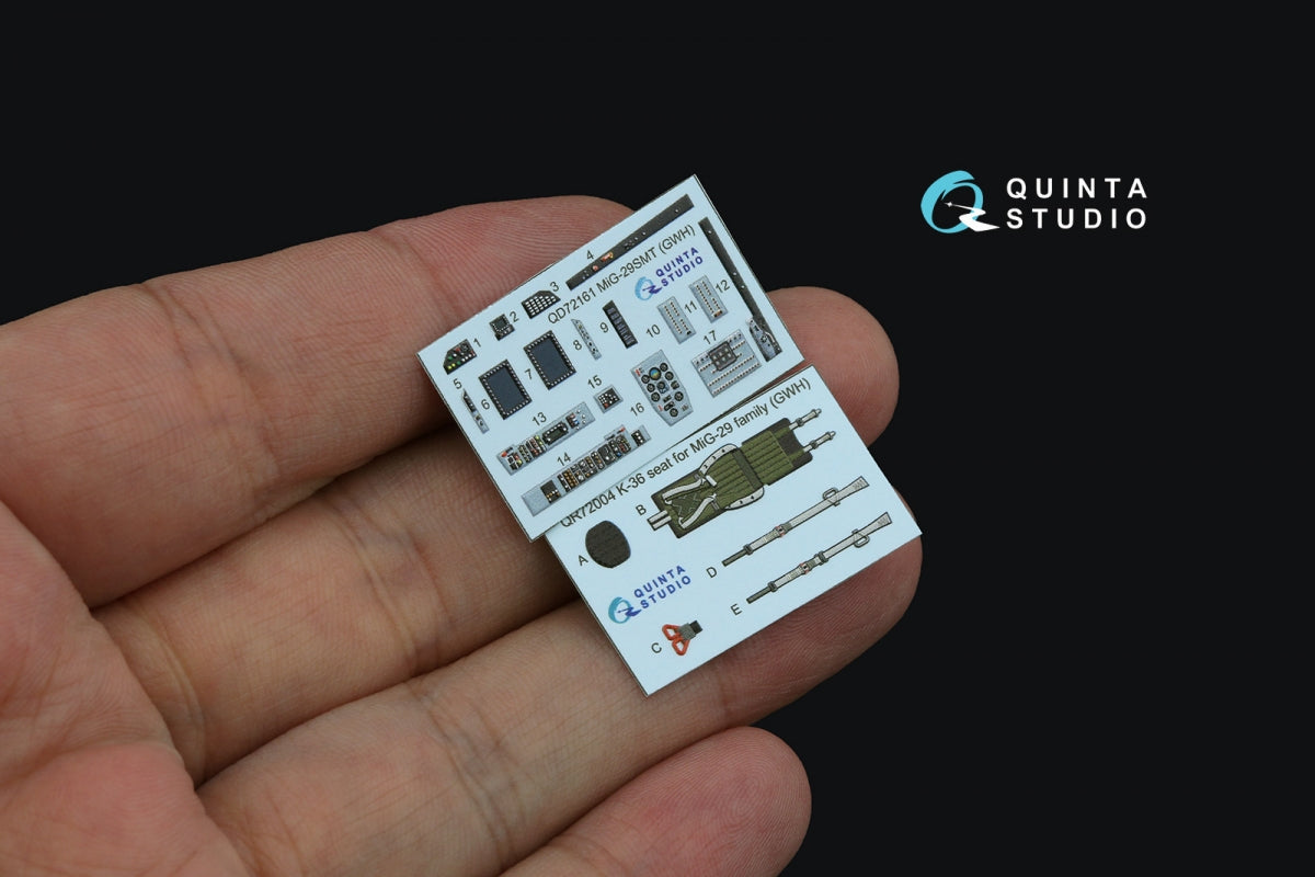 Quinta Studio QD72161 MiG-29SMT 3D-Printed &amp;amp; colored Interior on decal paper (GWH) 1/72 – image 4