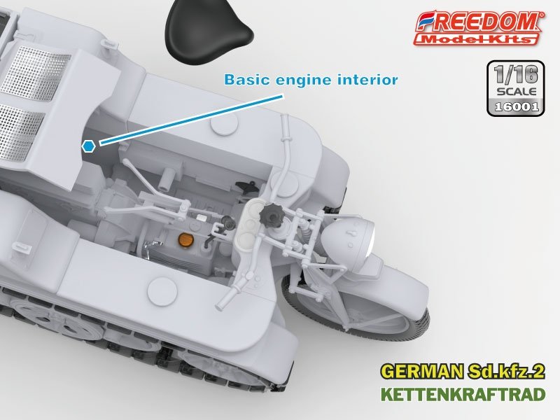 Freedom 16001 Sd.Kfz. 2 Kettenkraftrad Typ HK 101 1/16 – zdjęcie 5