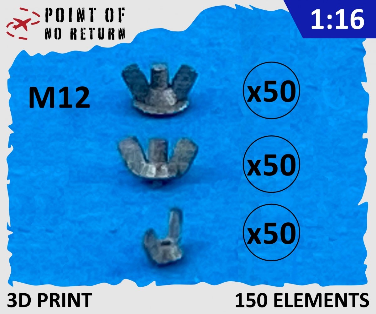 Point of no Return 1623004 M12 wing nuts 1/16