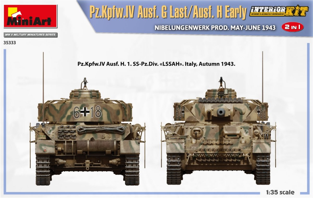 MiniArt 35333 Pz.Kpfw.IV Ausf. G Last/Ausf. H Early. NIBELUNGENWERK PROD. MAY-JUNE 1943. 2 IN 1 INTERIOR KIT 1/35 – zdjęcie 19