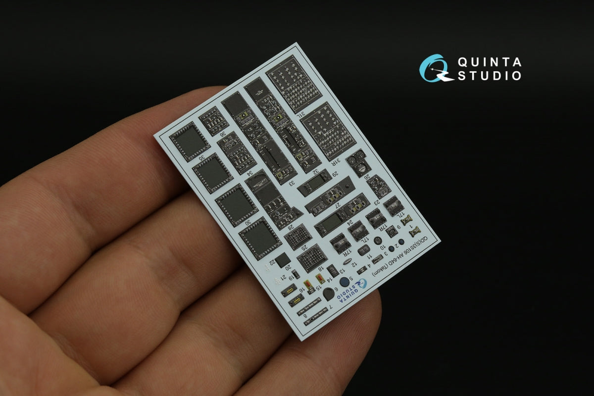Quinta Studio QDS+35106 AH-64D 3D-Printed &amp;amp; coloured Interior on decal paper (Takom) (Small version) (with 3D-printed resin parts) 1/35 – zdjęcie 8