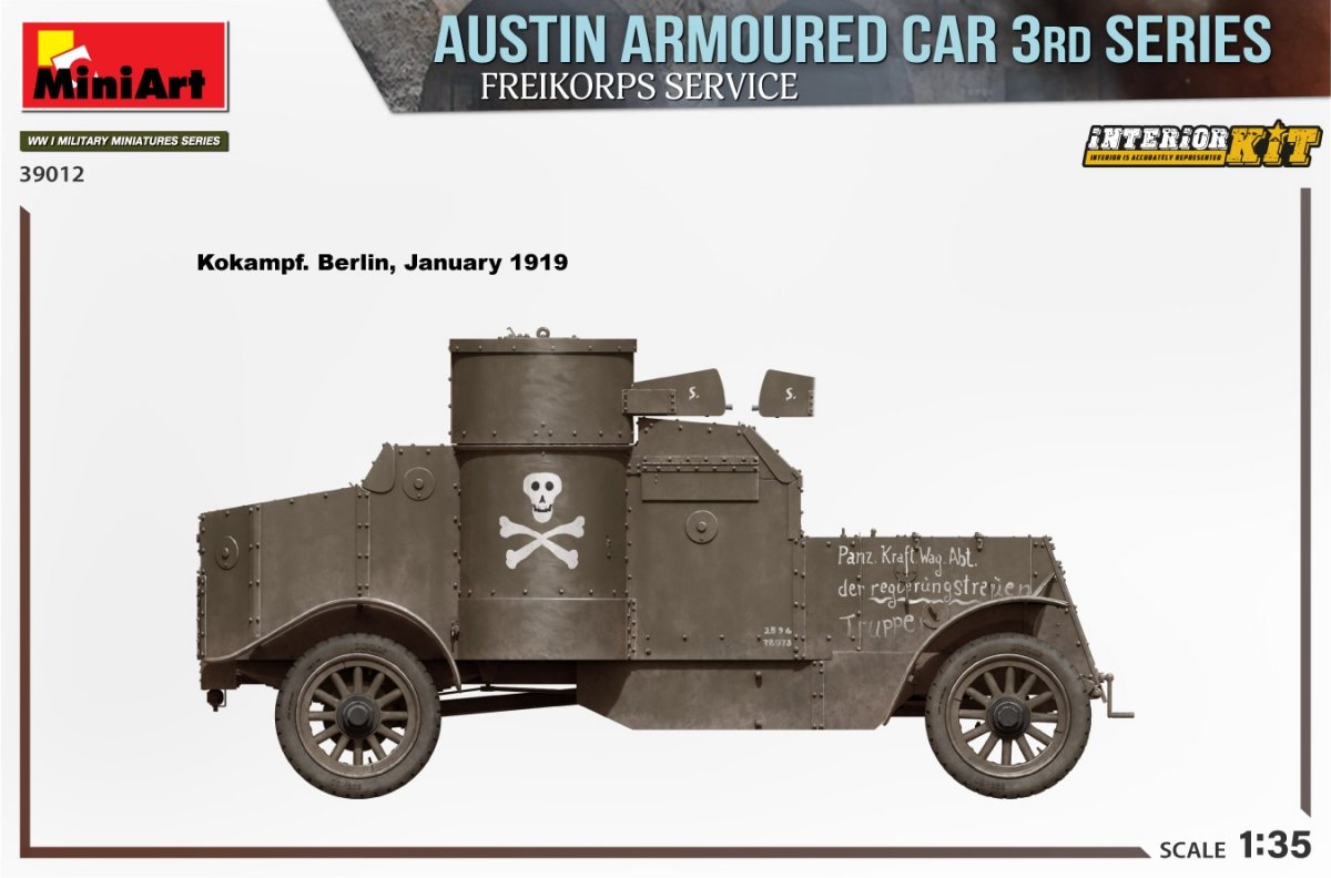 MiniArt 39012 AUSTIN ARMOURED CAR 3rd SERIES: FREIKORPS SERVICE. INTERIOR KIT 1/35 – zdjęcie 4