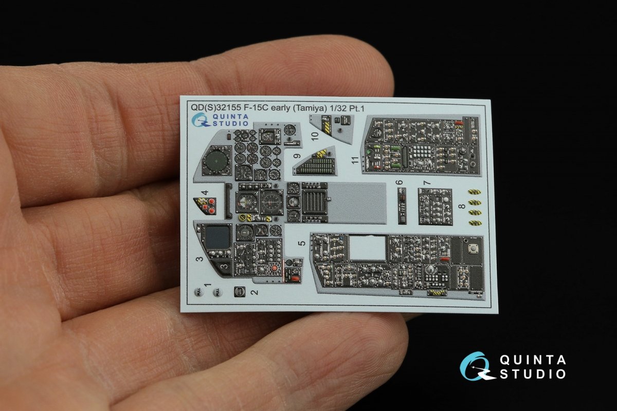 Quinta Studio QDS-32155 F-15C Early/F-15A/F-15J early 3D-Printed &amp;amp; coloured Interior on decal paper (Tamiya) (small version) 1/32 – zdjęcie 12
