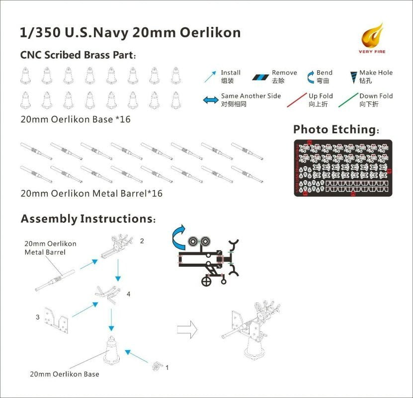 Very Fire USS07 U.S.Navy 20mm Oerlikon (16 sets) 1/350 – zdjęcie 2