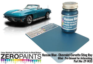 Peinture Zero Paints ZP-1433 Bleu Nassau - Chevrolet Corvette 1965 60 ml (Kit Revell)