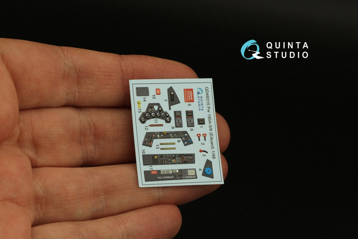 Quinta Studio QD48315 Fw 190A-5/6 3D-Printed &amp;amp; coloured Interior on decal paper (Eduard) 1/48 – zdjęcie 4