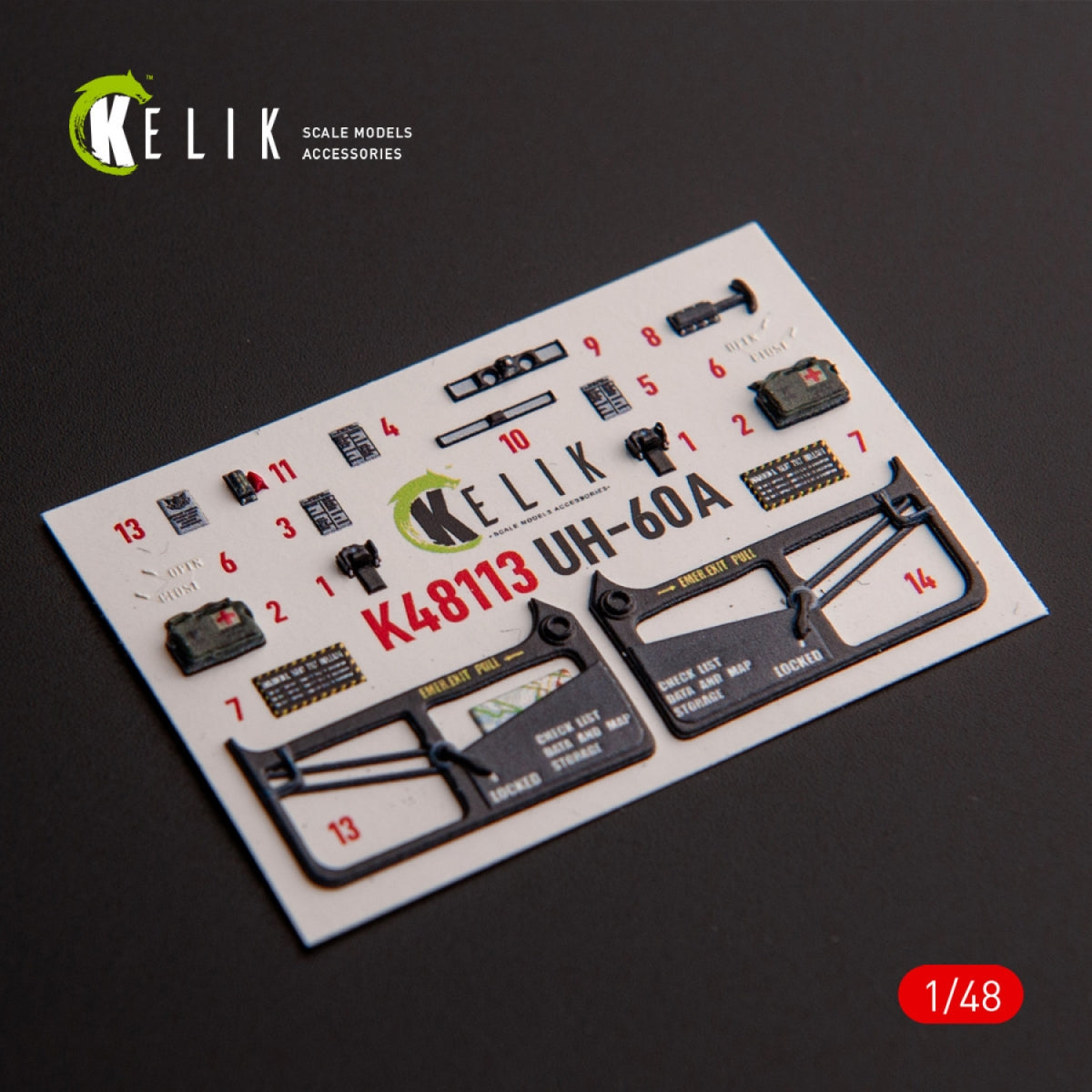 KELIK K48113 UH-60A Black Hawk - Type 1 interior 3D decals for ICM kit 1/48 – zdjęcie 4
