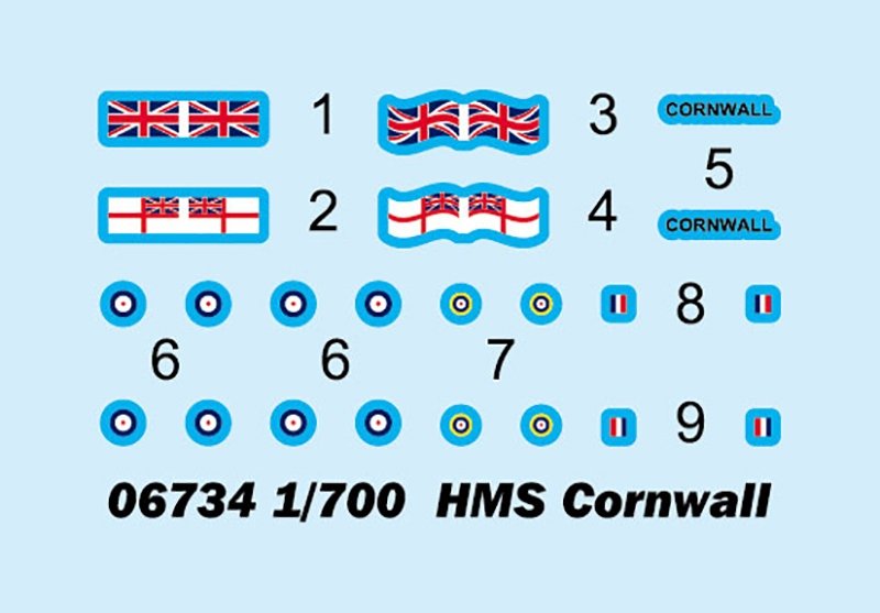Trumpeter 06734 HMS Cornwall 1/700 – image 3