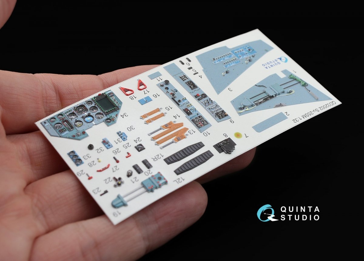 Quinta Studio QD32002 Su-25SM 3D-Printed &amp;amp; colored Interior on decal paper (for Trumpeter kit) 1/32 – image 3