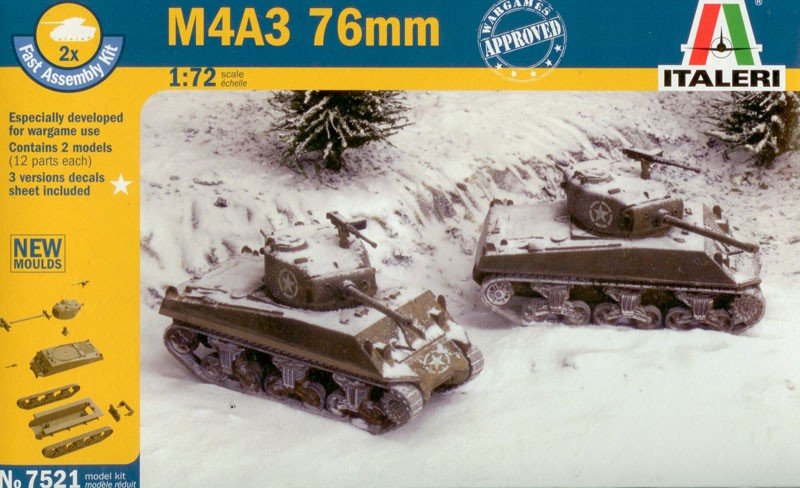 Italeri 7521 M4 A3 76mm 1/72