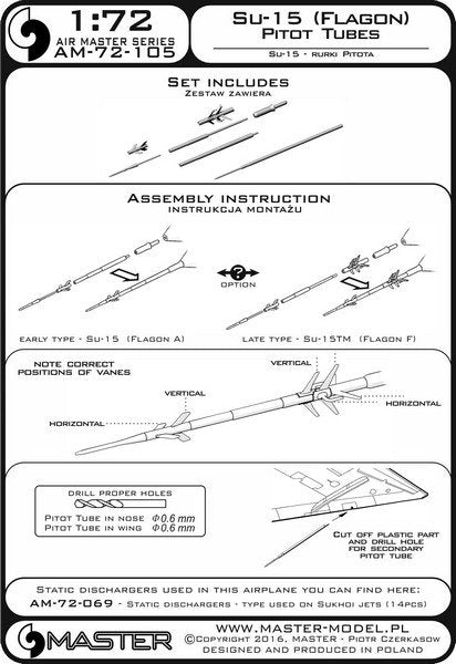 Master AM-72-105 Su-15 (Flagon) - Pilot Tubes 1/72 – zdjęcie 5