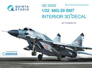 Quinta Studio QD32022 MiG-29SMT 3D-Printed &amp;amp; colored Interior on decal paper (for Trumpeter kit) 1/32