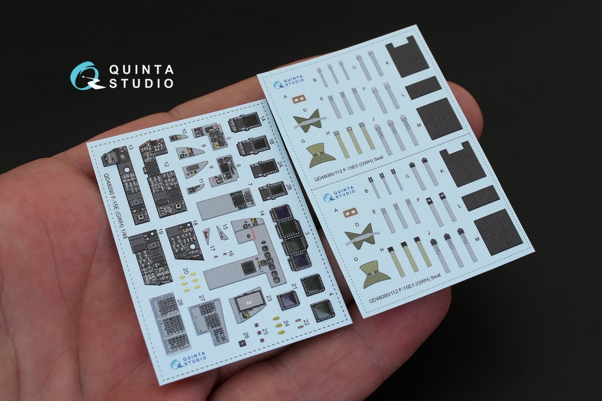 Quinta Studio QD48090 F-15E 3D-Printed &amp;amp; coloured Interior on decal paper (for GWH kit) 1/48 – zdjęcie 3