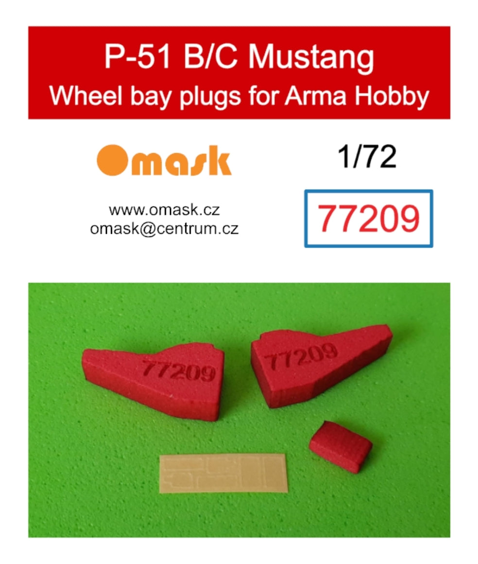 Omask 77209 P-51 B/C Mustang wheel bay plugs (for Arma Hobby) 1/72