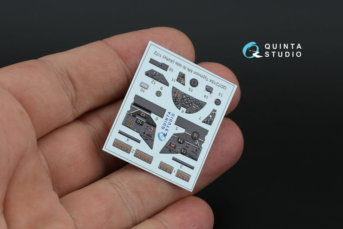 Quinta Studio QD72154 Typhoon Mk.1B Late 3D-Printed colored Interior on decal paper (Airfix) 1/72 – image 6