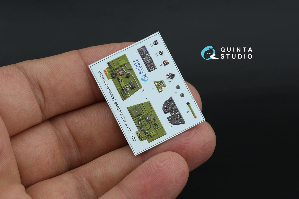 Quinta Studio QD+72054 P-40E Warhawk 3D-Printed &amp;amp; coloured Interior on decal paper (Academy/Modelist) (with 3D-printed resin parts) 1/72 – zdjęcie 5