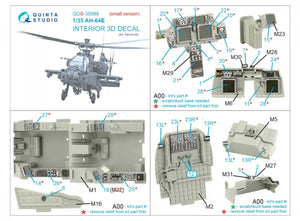 Quinta Studio QDS-35099 AH-64E 3D-Printed &amp;amp; coloured Interior on decal paper (Takom) (Small version) 1/35 – zdjęcie 2