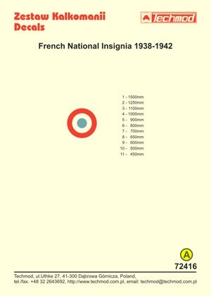 Techmod 72416 - French National Insignia 1938-1942 1/72 – image 2