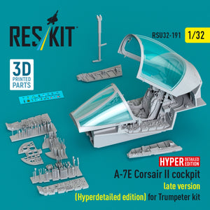 RESKIT RSU32-0191 A-7E Corsair II late cockpit (Hyperdetailed edition) for Trumpeter kit (3D Printed) 1/32