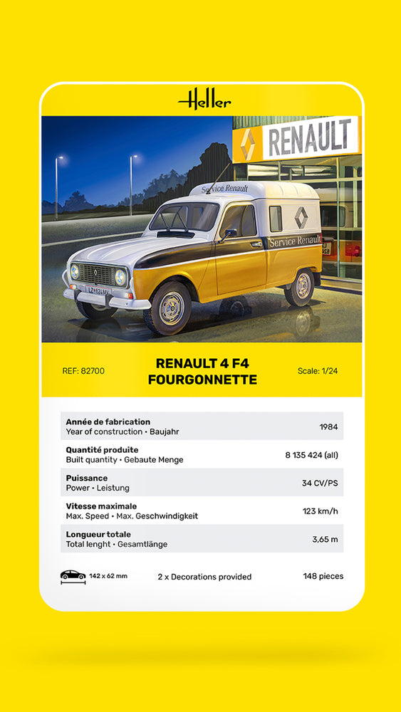 Heller 82700 Renault 4 F4 Fourgonette 1/24 – zdjęcie 4