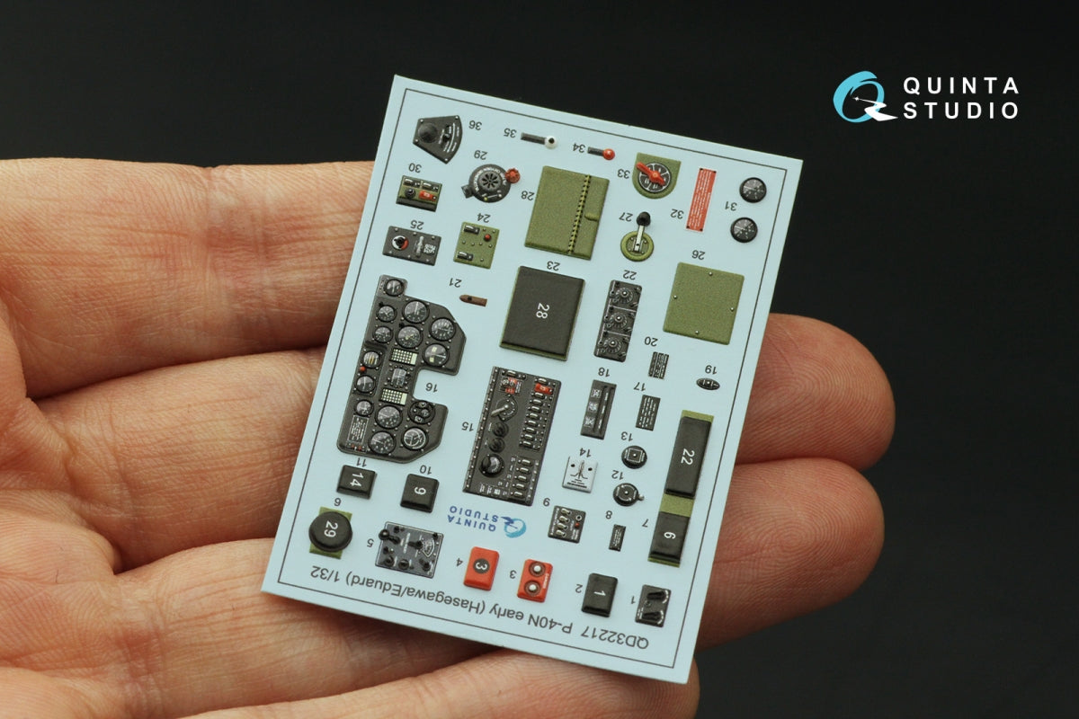 Quinta Studio QD32217 P-40N early 3D-Printed coloured Interior on decal paper (Hasegawa/Eduard) 1/32 – zdjęcie 5