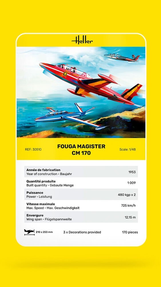 Heller Heller 30510 Fouga Magister CM 170 1/48 – zdjęcie 6