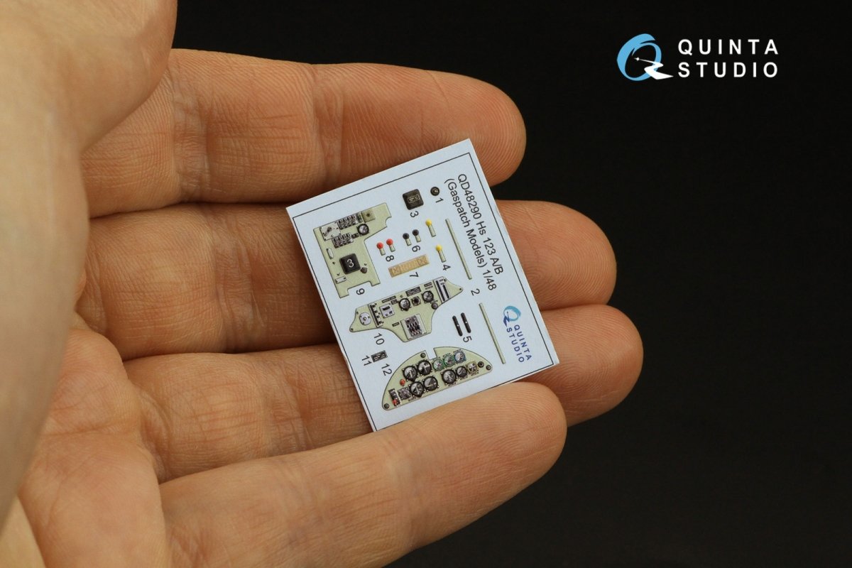 Quinta Studio QD48290 Henschel Hs 123A/B 3D-Printed &amp;amp; coloured Interior on decal paper (GasPatch models) 1/48 – zdjęcie 9