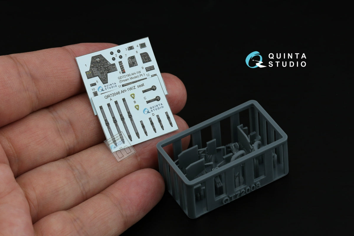 Quinta Studio QD+72190 AH-1W 3D-Printed &amp; coloured Interior on decal paper (Dream Model) 1/72