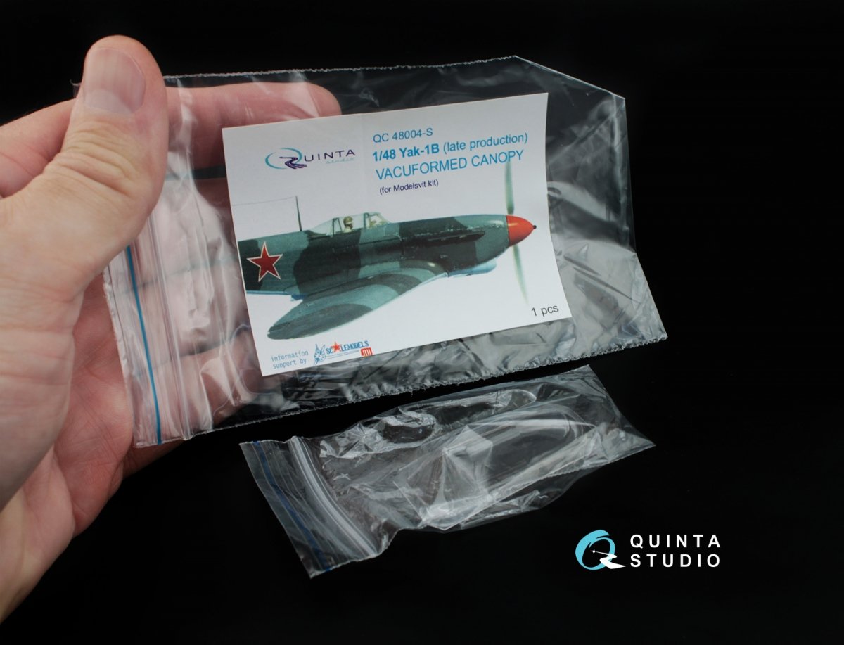 Quinta Studio QC48004-S Yak-1B vacuformed clear canopy 1 pcs (for Modelsvit kit) 1/48 – zdjęcie 4