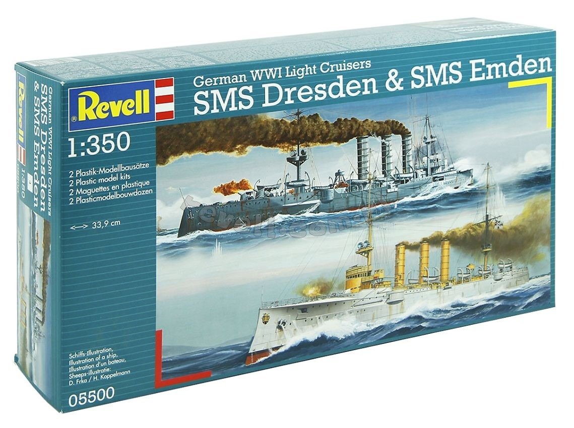 Revell 05500 German WWI Cruisers SMS Dresden SMS Emden 1/350