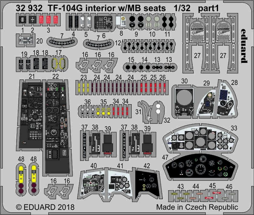 Eduard 32932 TF-104G interior w/ MB seats ITALERI 1/32 – image 2