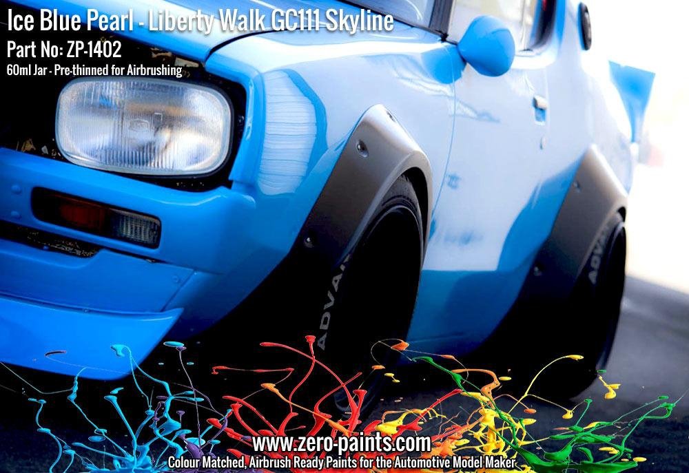 Zero Paints ZP-1402 - Ice Blue Pearl Paint for Liberty Walk GC111 Skyline (Ken Mary) 60ml – zdjęcie 5