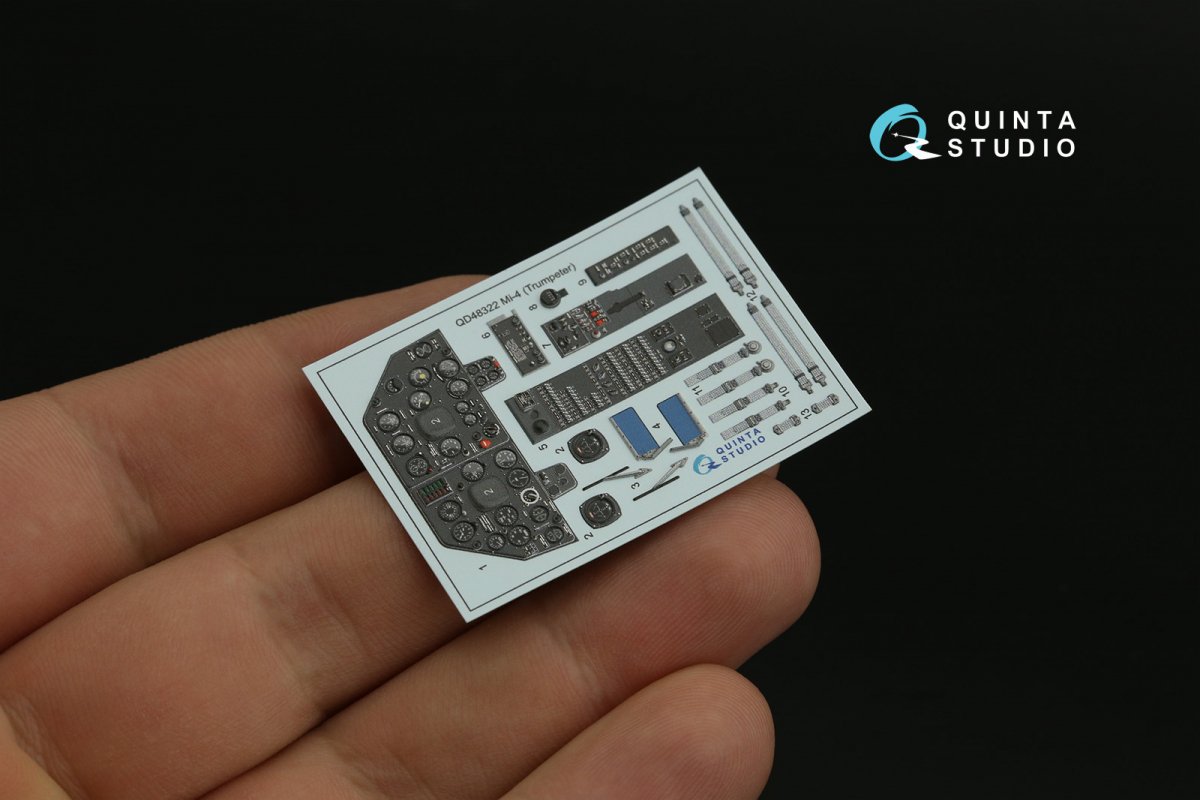 Quinta Studio QD48322 Mi-4 3D-Printed &amp;amp; coloured Interior on decal paper (Trumpeter) 1/48 – zdjęcie 3