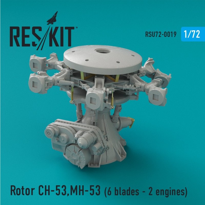 RESKIT RSU72-0019 Rotor CH-53, MH-53, HH-53 (Pave Low III, GA, GS, G, Sea Stallion) (6 pales - 2 moteurs) pour Airfix, Bilek, Fujimi, Revell 1/72 