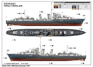 Trumpeter 05332 HMS Zulu British Tribal Class Destroyer 1941 1/350 – zdjęcie 3
