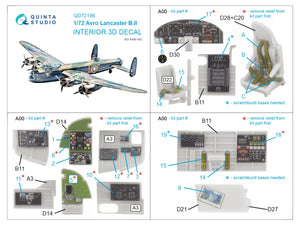Quinta Studio QD72156 Avro Lancaster B.II 3D-Printed coloured Interior on decal paper (Airfix) 1/72 – zdjęcie 2