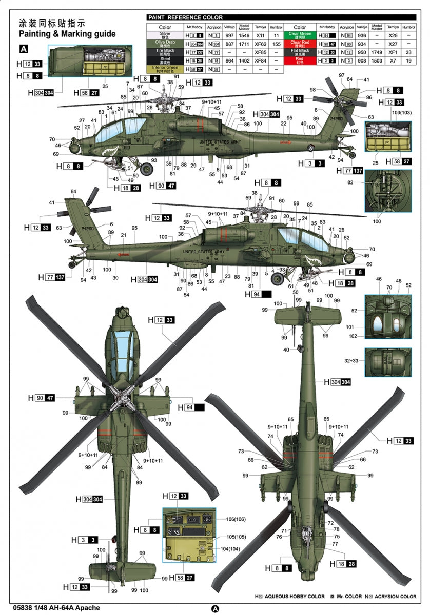 Trumpeter 05838 AH-64A Apache 1/48 – zdjęcie 3