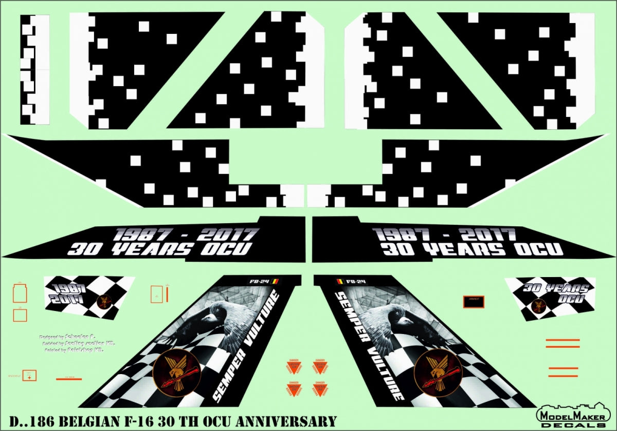ModelMaker Decals D48186 Belgian F-16 30th OCU anniversary 1/48 – zdjęcie 4