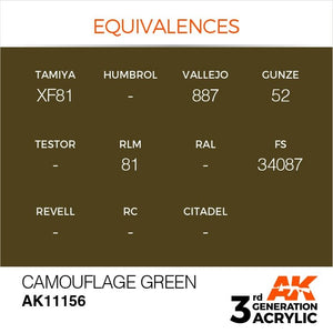 AK Interactive AK11156 CAMOUFLAGE GREEN – STANDARD 17ml – zdjęcie 3