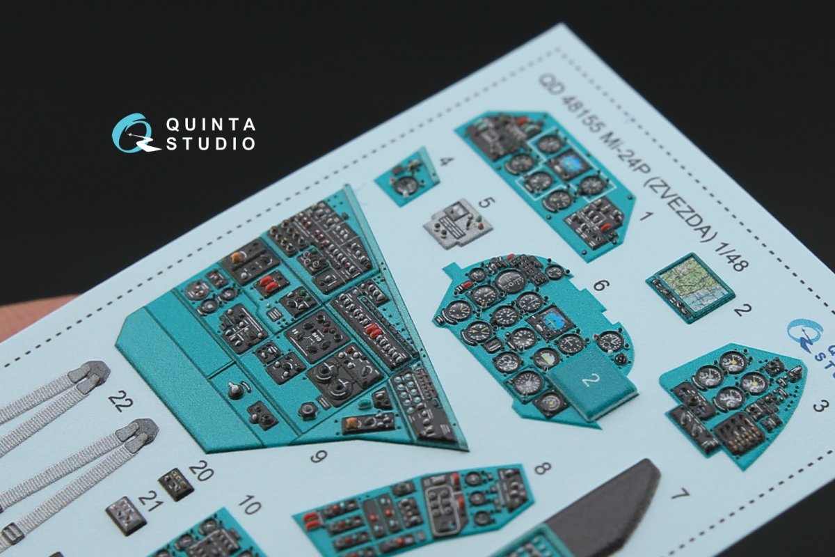 Quinta Studio QD48155 Mi-24P 3D-Printed &amp;amp; colored Interior on decal paper (for Zvezda kit) 1/48 – image 3