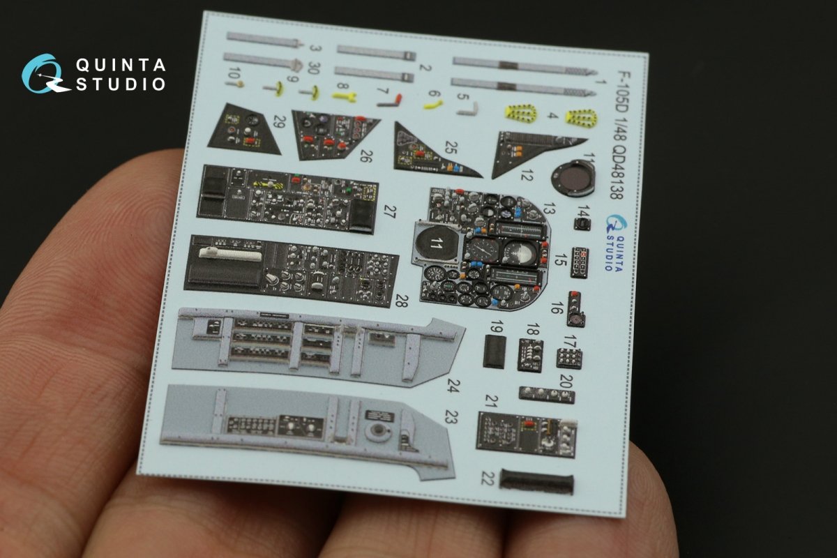 Quinta Studio QD48138 F-105D 3D-Printed &amp;amp; coloured Interior on decal paper (for HobbyBoss kit) 1/48 – Bild 3