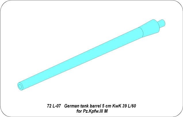 Aber 72L-07 Barrel 5 cm KwK 39 L/60 for Panzer III M tank / German tank barrel 5cm KwK 39 L/60 for Pz.Kpfw. III M 1/72 – image 4